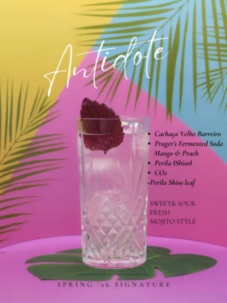 ❗️Po dvou týdnech od startu jarní sezóny máme jasného favorita, který vítězí i u náročnějších.

🍸 Antidote 🌱
Svěží mátové aroma léčivé rostliny (perila) vzdáleně připomíná všemi oblíbené mojito, doplněné o svéráznou cachaçu a fermentovanou sodu.

Přijďte si vychutnat i ostatní jarní speciály!
👉Jsme tady pro vás od úterý do pátku od 17:00 a v sobotu od 18:00 🤗